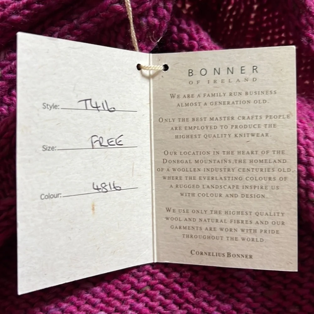 Bonner of Ireland 🇮🇪 NEW knit Wool 🧶 Shawl, Poncho, Wrap ❄️ - Picture 6 of 7